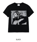 Grunge Vintage Photo Print Short Sleeve T-shirt