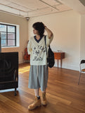 New York color matching v-neck knit
