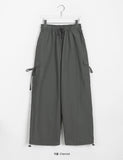 [BAONHAUS] Nylon Cargo Ribbon Bending Pants