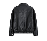 Fox leather minimal blouson