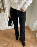 Want brushed black bootcut pants