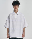 Stripe Mesh Layered Polo Shirt