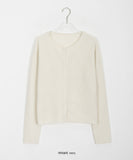 Bran Color Round Knit Cardigan