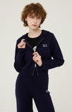 Crop Knit Hood Zip-up
