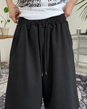 Linen graphic bermuda pants