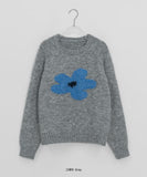 Melbona Flower Raglan Wool Round Knit