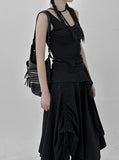 Melly Shirring Unbalance Skirt
