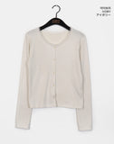 Nib chiffon lace knit cardigan