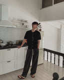 Seilen Stripe Banding Wide Slacks