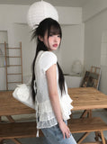 Seonu Dot See-through Layered Ribbon Sleeveless Blouse