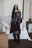 Antique Aru Off-Shoulder Cardigan