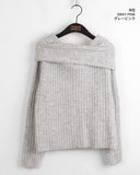 Wello Cozy Ribbed Off Shoulder Long Sleeve Knit