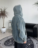 Rieki Washing Denim Hood Zip-Up