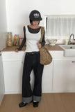 SIDE BUTTON RIB SLEEVELESS