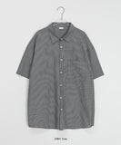 [unisex] Horim Stripe Over Short Sleeve Shirt