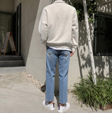 Deep regular denim pants