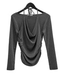 Mats Cowl Neck Bustier Boat Neck Tee