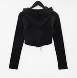 Kien incision hooded zip-up