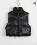 Debbie Leather Crop Padding Vest