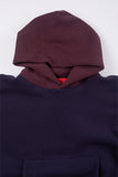 Bicolor fleece layered hoodie