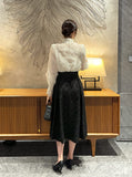 Sotime Tassel Jacquard Flared Skirt