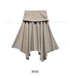 Kyou Unbalance Layered Shirring Skirt