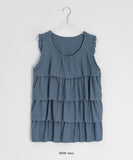 Cuzed Frill Shirring Embossed Sleeveless