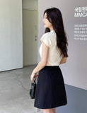 Audrey Jacquard Button Wrap Skirt Pants