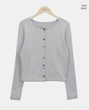 Marble Mix Color Button Point Cardigan