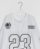 [unisex] Hirom Mesh Sporty Lettering Over Short Sleeve Tee