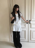 Keck Shirring Banding Short Sleeve Mini One Piece