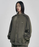 Lace Trimming Raglan Track Jacket