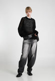 Slide Balloon Denim Pants