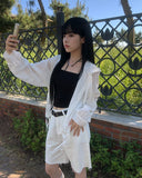 Wish Hood String Summer Cardigan Shirt