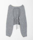 Locoi back ribbon mix color wool crop knit