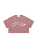 [AG.W] Applique Crop Half Tee