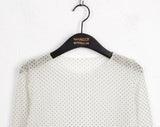 His dot see-through layered inner long sleeve T-shirt