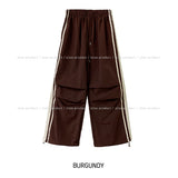 Berry Parachute Track Banding Pants