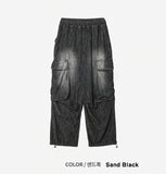 Summer cool cargo banding denim pants