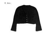 Reaper angora crop knit cardigan