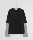 [unisex] Mepan Stripe Layered Long Sleeve Tee