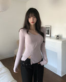 Hiko Unbalanced Button Zipper Long Sleeve