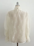 Loet Pintuck Pearl Sheer Lace Blouse