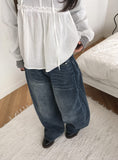 Lega Side Cut Wide Denim Pants
