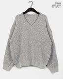 Mewmew Bokashi Loose Fit V-Neck Long Sleeve Knit