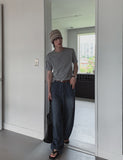 Woody Linen Balloon Denim Pants