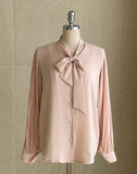 Riel Pleated Tie Blouse