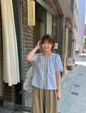 Hulco Lace Check Short Sleeve Blouse
