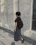 Posh black blue cargo long skirt