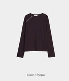 Kuntel Waffle Shoulder Zip-Up T-Shirt